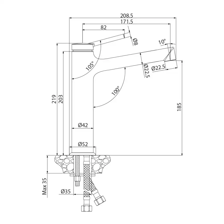 Смеситель для раковины Lemark Minima LM3837C, однорычажный, цвет Хром фото 2