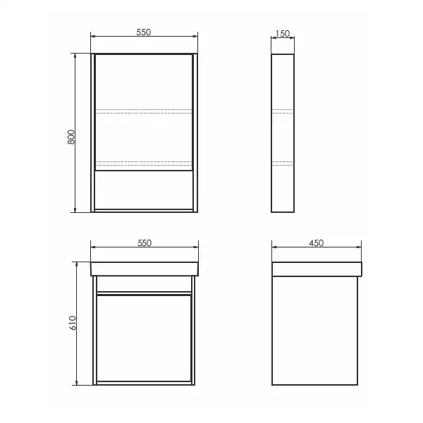 Тумба с умывальником Comforty Вена 55 Дуб дымчатый, 00-00008928 фото 9