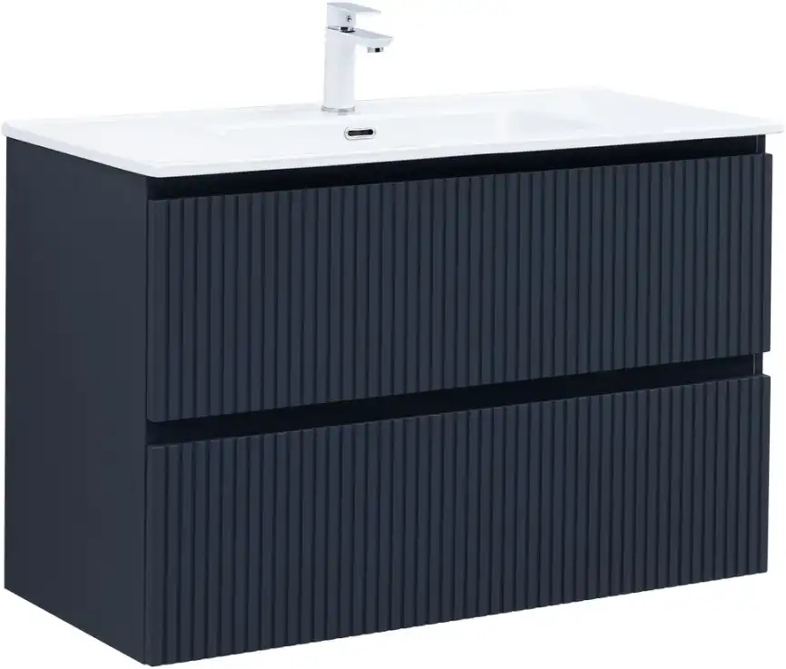 Тумба под раковину Aquanet Джейн (Flat) 100 маренго, подвесная, 335431 фото 1