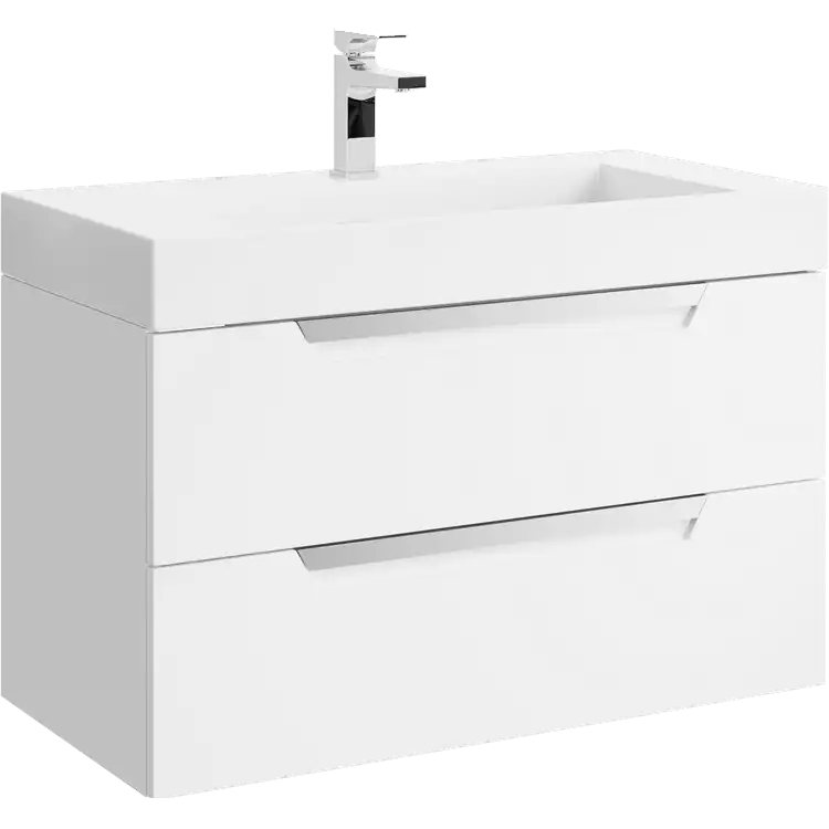 Тумба с раковиной подвесная Aqwella 5 Stars Cube 90 см, CUB0109W, цвет Белый фото 1