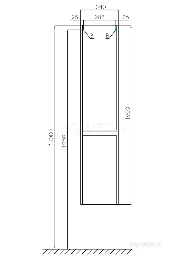 Шкаф-пенал Aquaton Лондри 35 1A236203LH010 подвесной цвет, белый глянец фото 4