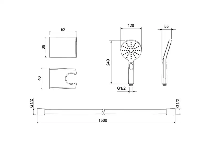 Душевой набор Aquatek ОБЕРОН AQ2033CR, Хром фото 2