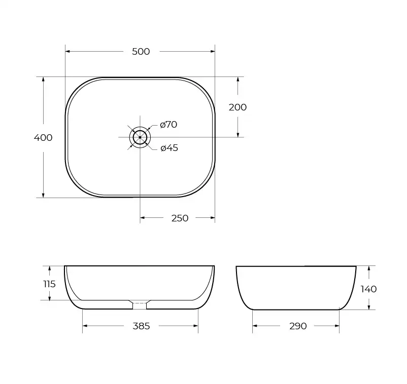 Раковина накладная BelBagno 500х400х140 BB1302-H311, цвет Серый фото 5