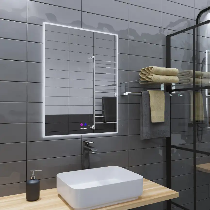 Зеркало Grossman PRAGMA-норма 60х80 186080 с подстветкой, сенсорный выключатель, с подогревом фото 2