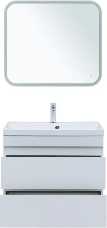 Тумба под раковину Aquanet Нота New 75 2 ящика, белый глянец 335418 фото 8