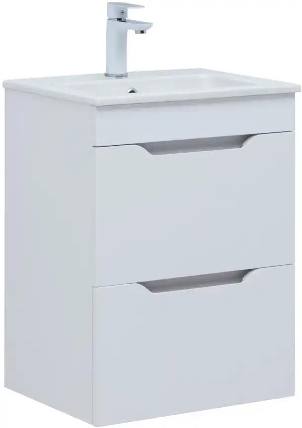 Тумба под раковину Aquanet Практика 50 белый глянец, 347914 фото 1