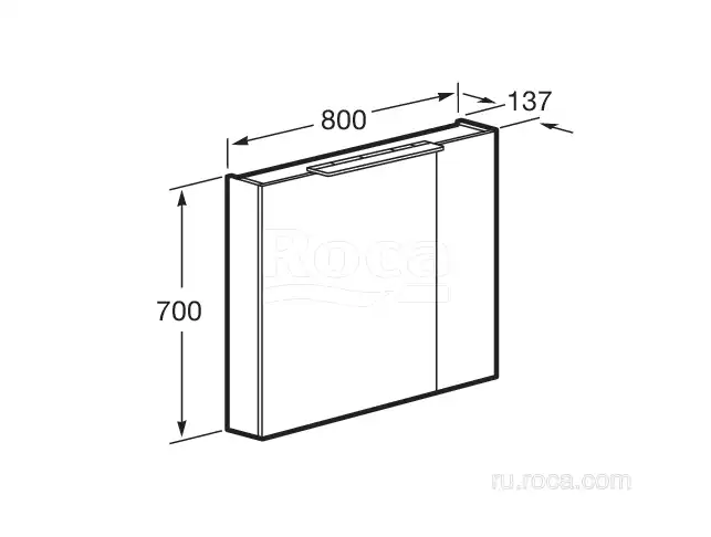 Зеркальный шкаф Roca Oleta 80 A857647501 с подсветкой, Белый матовый фото 7