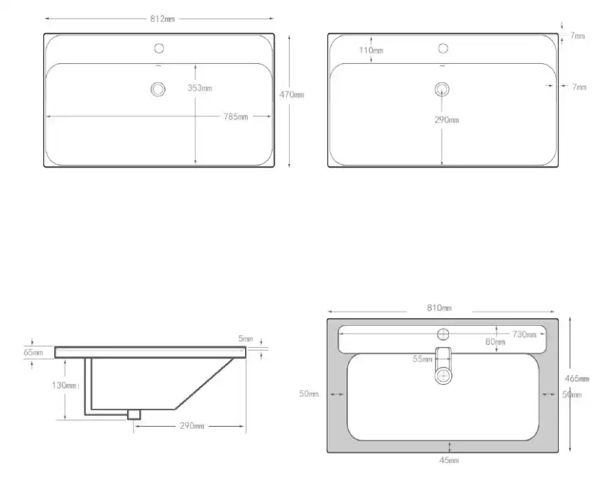 Раковина Aquanet Flash 80, белая, 333268 фото 2