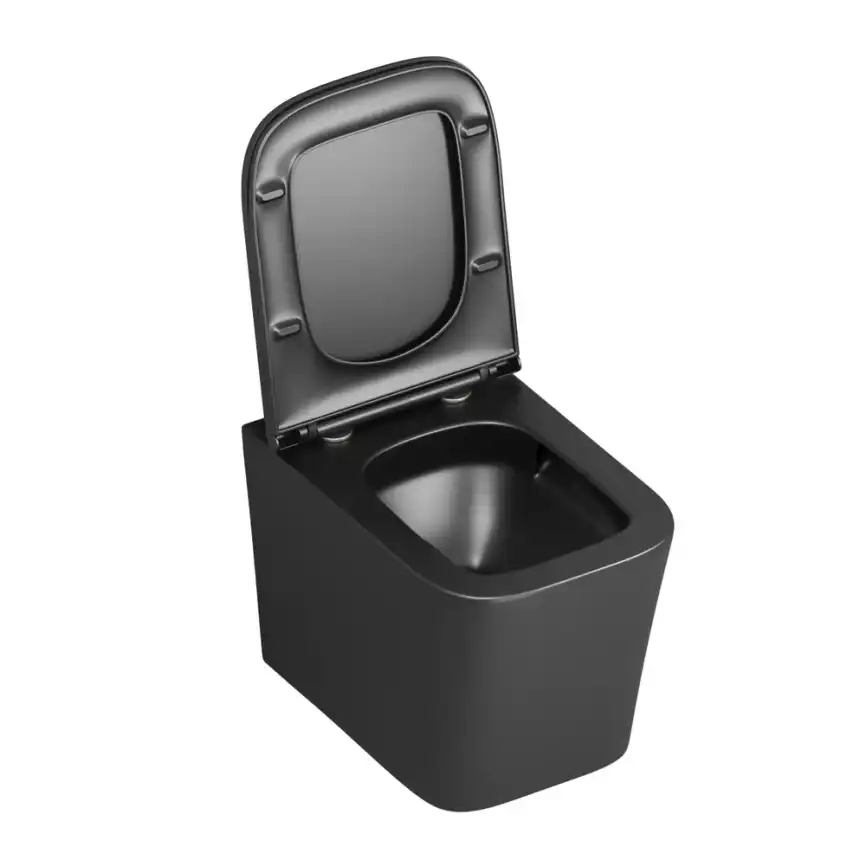 Подвесной унитаз Grossman GR-4441BMSQ безободковый, смыв торнадо, Черный матовый фото 3
