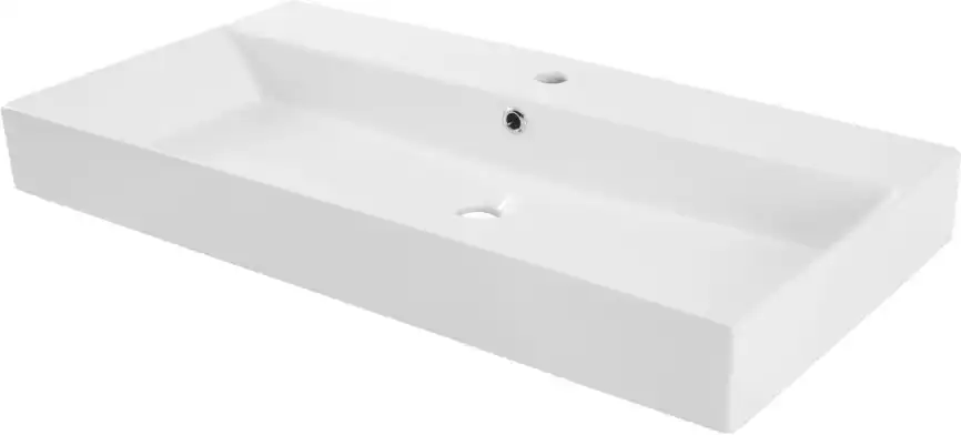 Раковина Sanovit SLIM SYNERGY 85 17085-KL прямоугольная, Белая глянцевая фото 1