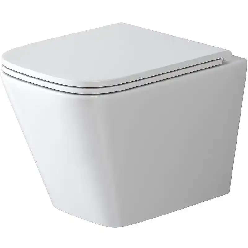 Подвесной унитаз Grossman GR-4479SQC безободковый, смыв торнадо, Белый глянцевый фото 1