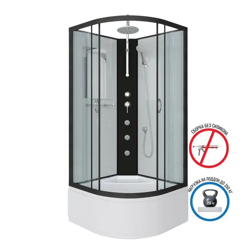 Душевая кабина Niagara Classic 100х100х240 NG-6709-14BKTG высокий поддон, с гидромассажем, 67091414BKTG фото 1