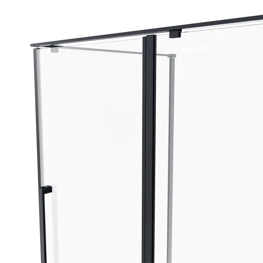 Душевой уголок Mirsant Next 120х90 профиль Черный стекло прозрачное фото 4