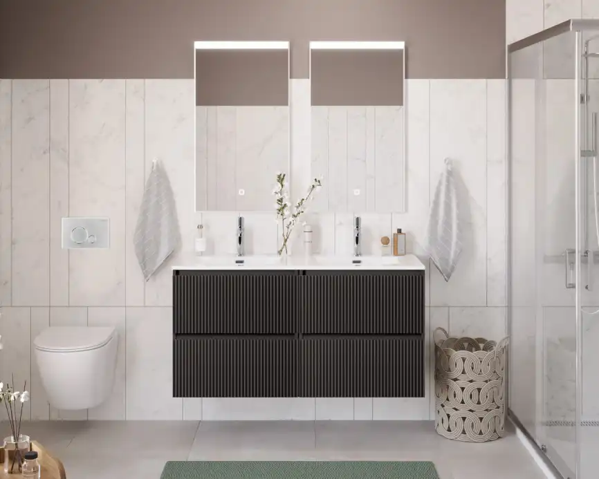 Тумба под раковину BelBagno UNO-1200-4C-SO-GSO подвесная, Темно-Серый Матовый фото 12