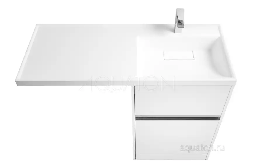 Тумба под раковину Aquaton Лондри 120 под стиральную машину с фасадом 1A235901LH010 напольная цвет, белый глянец фото 5