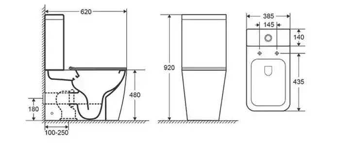 Унитаз-компакт Ceramalux 1288A, безободковый, с бачком и сидением микролифт Белый фото 3