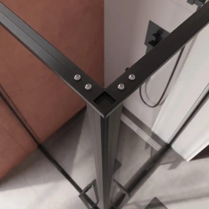 Душевой уголок Cezares LINER-A-2-90-C-NERO профиль Черный, стекло Прозрачное фото 4