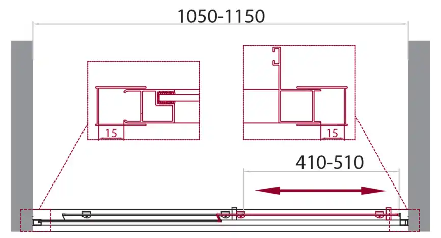 Душевая дверь BelBagno UNIQUE 100 см, UNIQUE-BF-1-100/115-C-Cr, профиль Хром, стекло Прозрачное фото 5