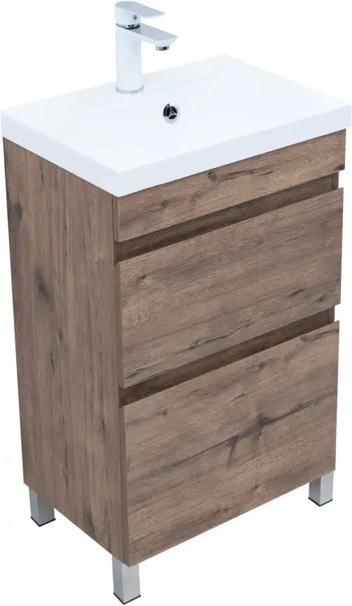 Тумба под раковину Aquanet Нота New 50 напольная, дуб веллингтон табак, 344136 фото 5