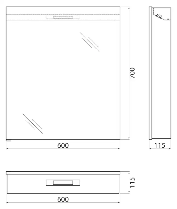 Зеркало-шкаф BelBagno SPC-1A-DL-BL-600 фото 11
