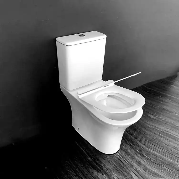 Унитаз-компакт CeramaLux 1217-1А, безободковый, с бачком и сидением микролифт Белый фото 8