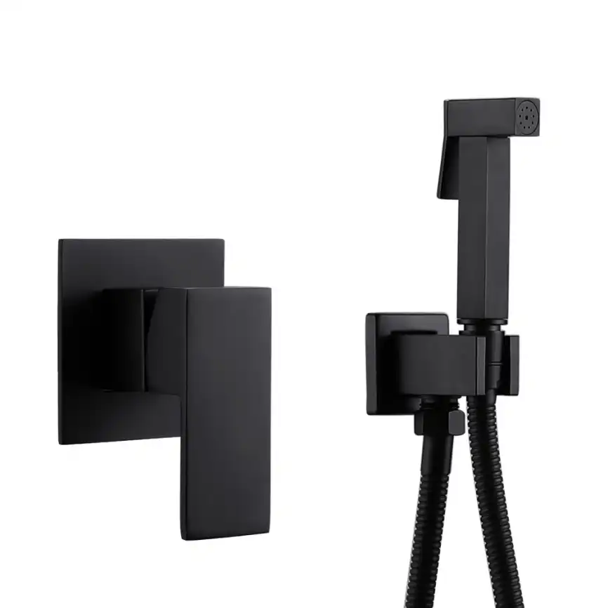 Смеситель ABBER Daheim AF8225B с гигиеническим душем, черный матовый фото 1