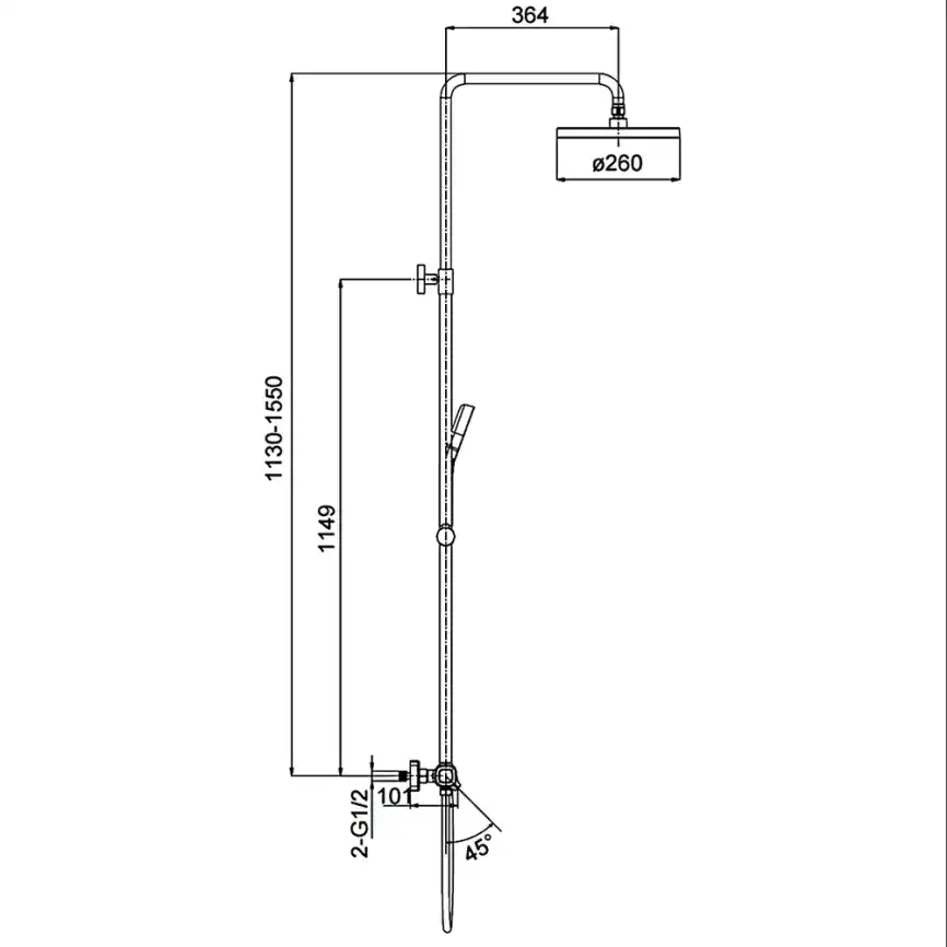 Душевая система Gappo G2495-71 с тропическим душем и термостатом, Хром фото 14