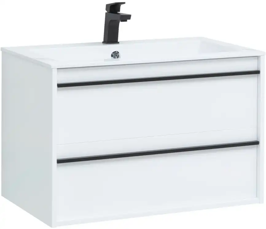 Тумба под раковину Aquanet Lino 80 белый матовый 253903 фото 1