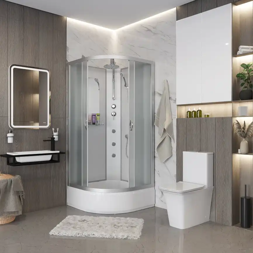 Душевая кабина Niagara Classic 100х100х210 NG-3302-14BKTG средний поддон, с гидромассажем, 33021424BKTG фото 2