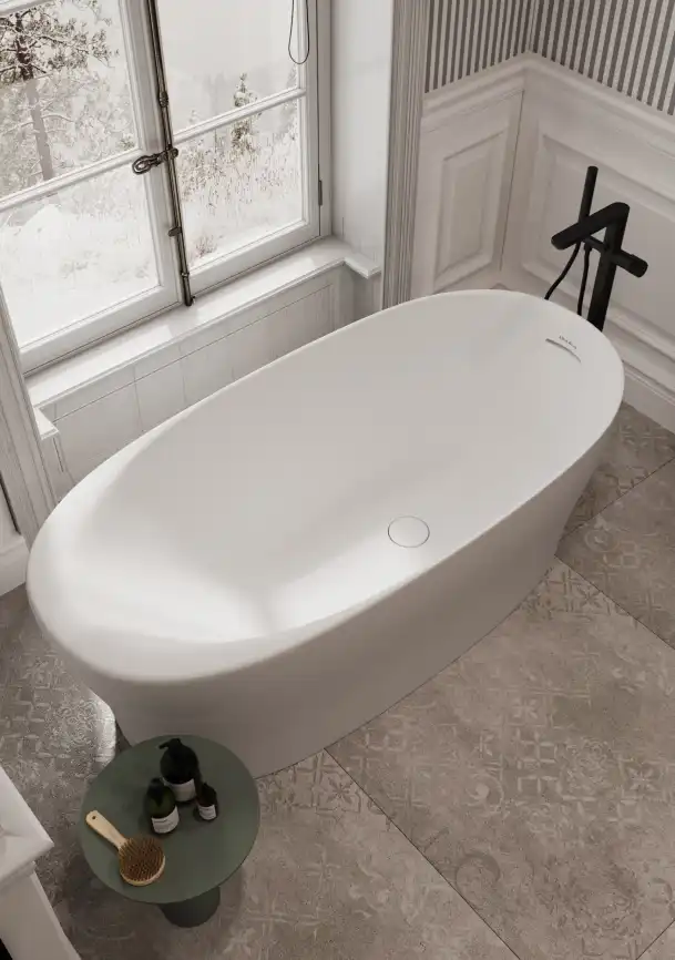 Ванна из искусственного камня Allen Brau 180x80 Solid Stone Krion Neo XL 2.35002.21, белая матовая фото 11