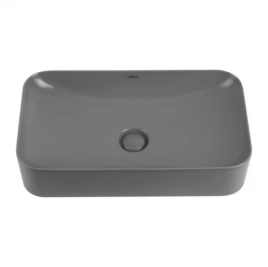 Раковина накладная ABBER RECHTECK 60,5х35х13,5 AC2204MG, прямоугольная, серая матовая фото 3