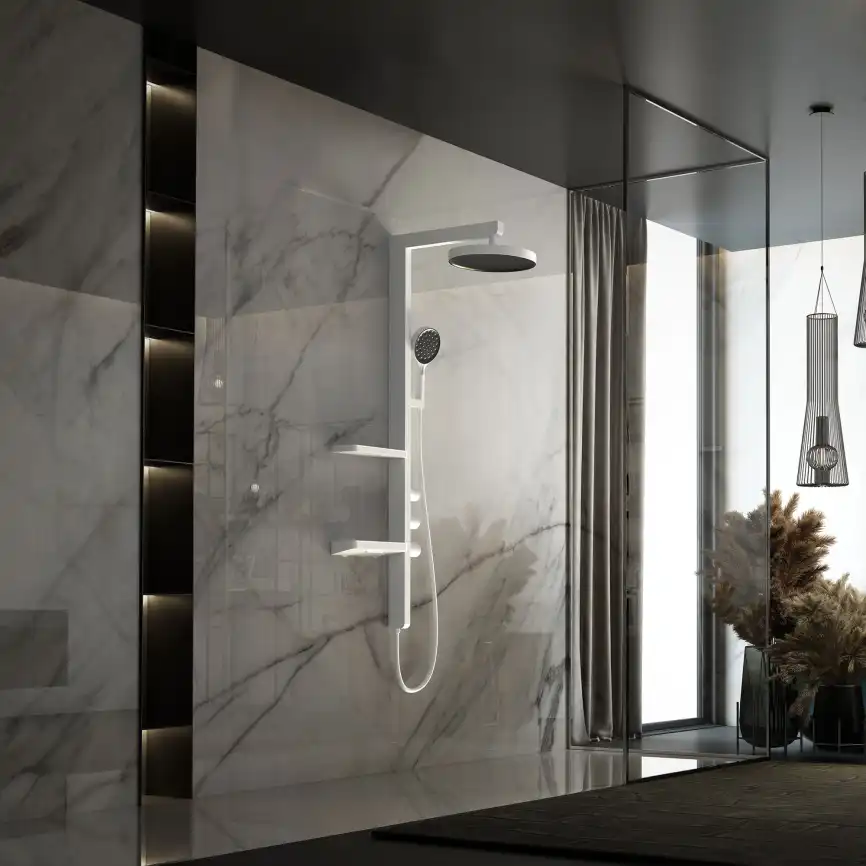 Душевая система  Vincea Inspire VSFS-3I11W VSFS-3I11W для ванны с изливом, белый матовый фото 1