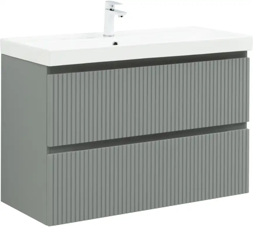 Тумба под раковину Aquanet Джейн (Flat) 100 мисти грин, подвесная, 335436 фото 12