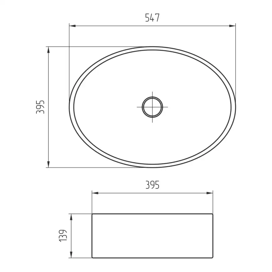 Раковина AVS Линда 55x40 темно-серая матовая фото 3