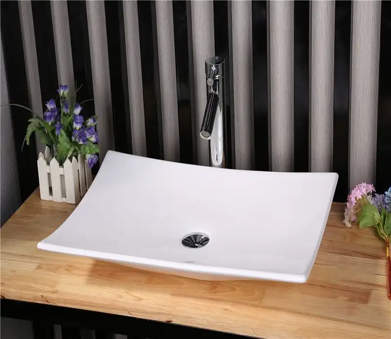 Раковина накладная CeramaLux 600х390х100 78123А, цвет Белый фото 8