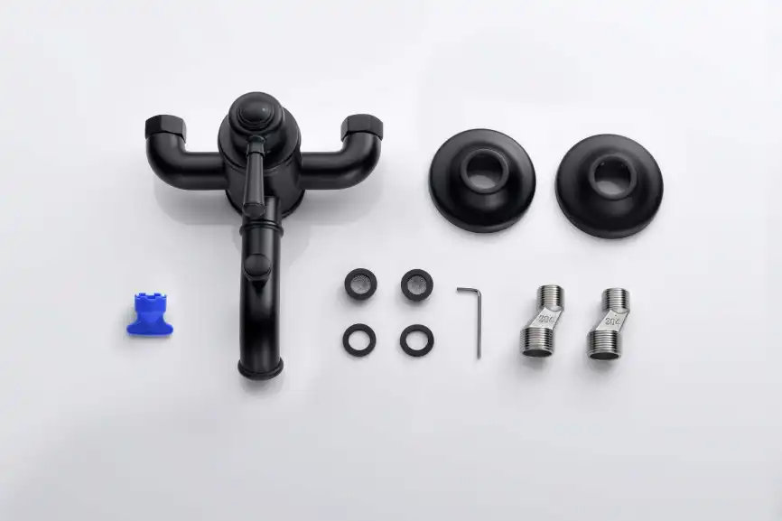 Смеситель для ванны Aquatek Классик AQ1540MB, однорычажный, с коротким изливом, Черный матовый фото 5