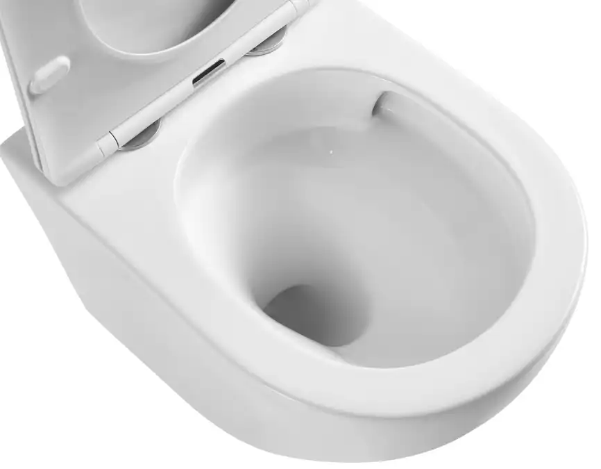 Подвесной унитаз безободковый Azario Grado  AZ-0046-UQ1 , с системой антивсплеск (Торнадо), сидением микролифт, цвет белый фото 4