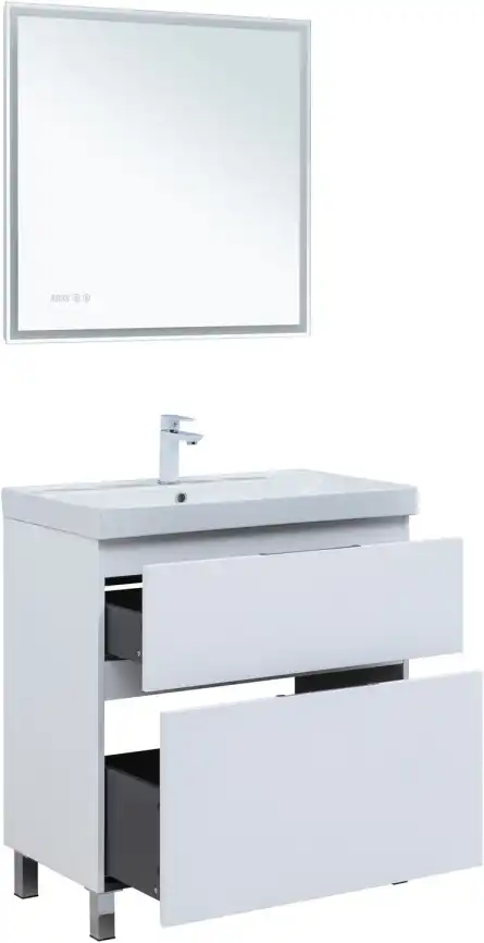 Тумба под раковину Aquanet Алвита New 80 напольная, белый матовый, 344134 фото 10