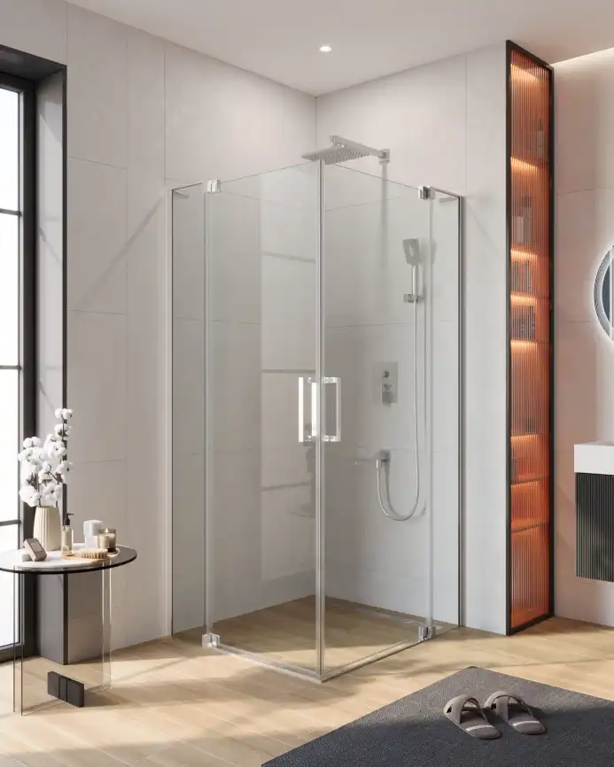 Душевой уголок CEZARES SLIDER-AH-2-80/90-100/110-C-Cr стекло Прозрачное, профиль Хром фото 1