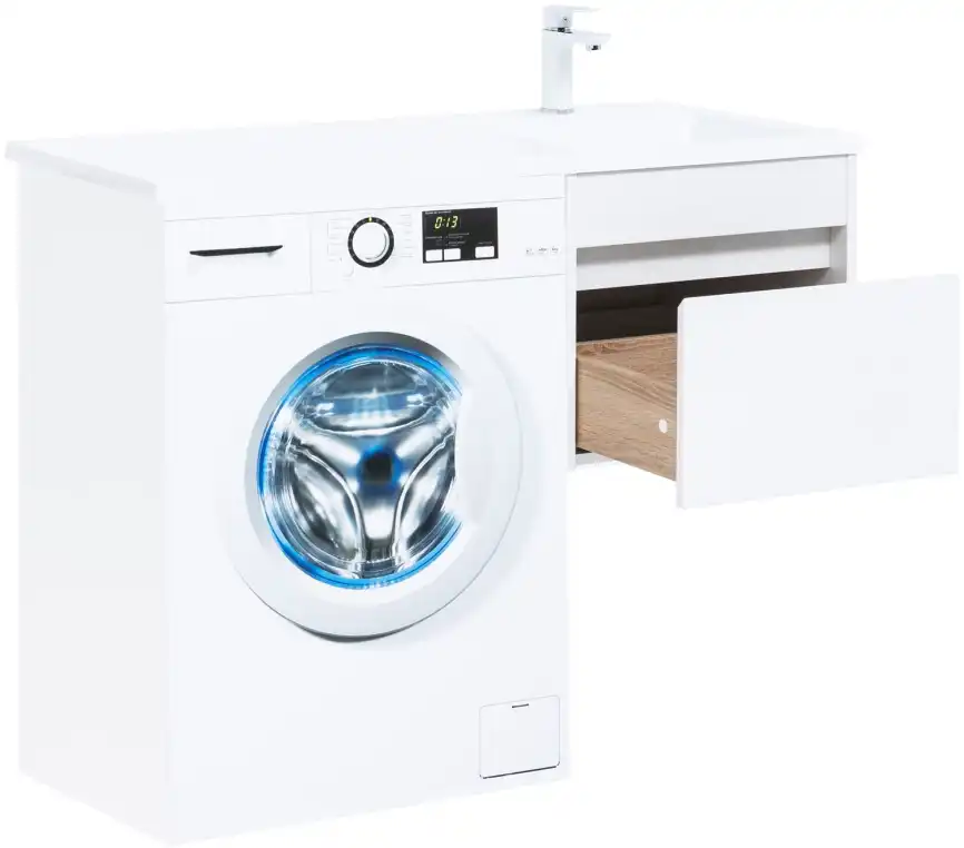 Тумба под раковину Aquanet Токио 110/48 белый (подвесная, 1 ящик) 236915 фото 9