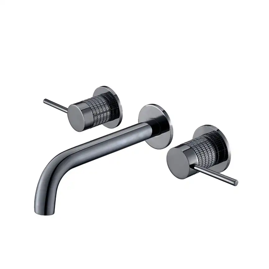 Смеситель для раковины Vincea Groove VBFW-4G1GM встраиваемый, вороненая сталь фото 3