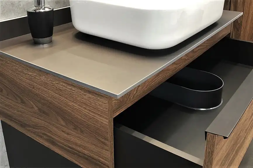 Тумба с умывальником Comforty Штутгарт 90 Дуб темно-коричневый, 00-00002868 фото 4