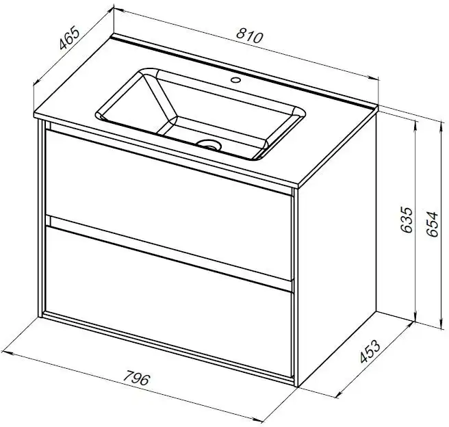 Тумба под раковину Aquanet Милан 80 дуб рустикальный, подвесная, 336379 фото 2