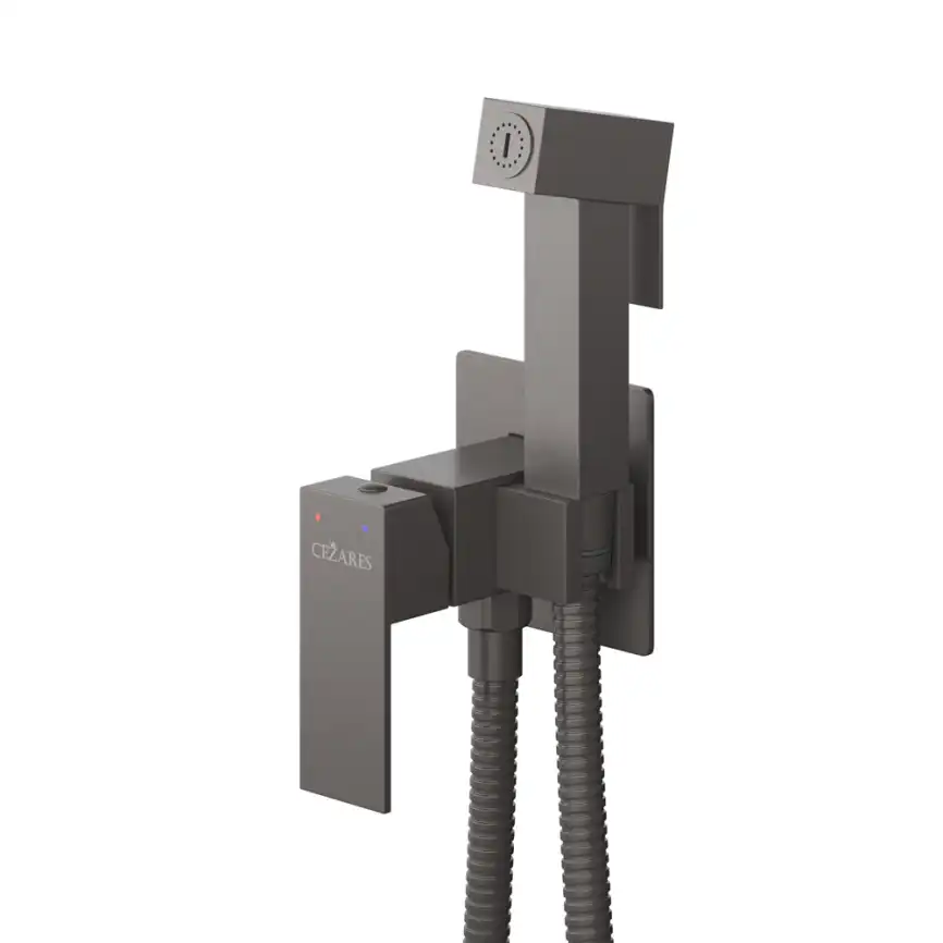 Гигиенический душ со смесителем Cezares SLIDER-DIF-GM, Оружейная сталь фото 1