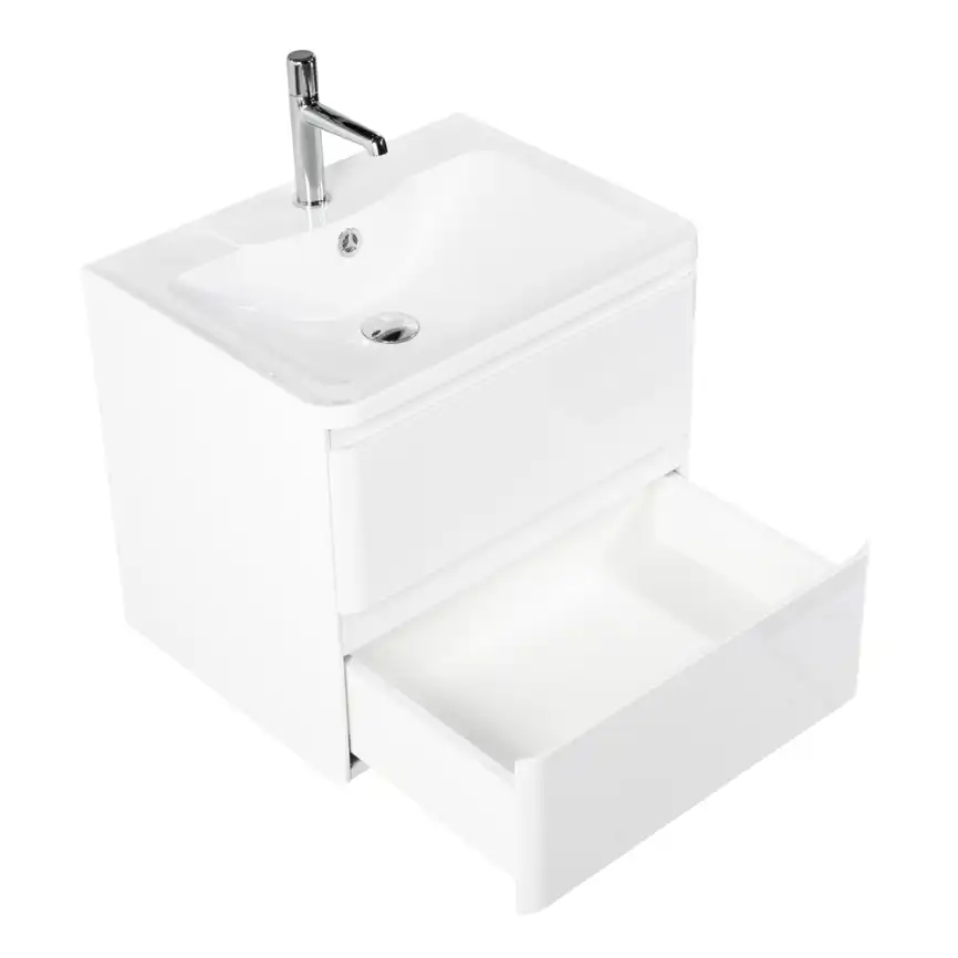 Тумба под раковину BelBagno ALBANO-600-2C-SO-BL подвесная Bianco Lucido фото 4