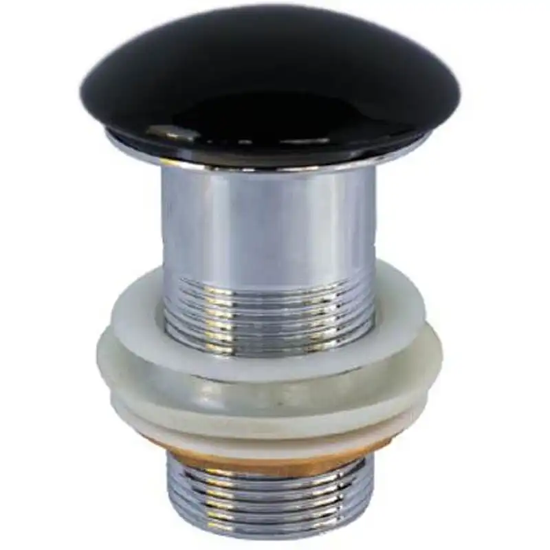 Донный клапан для раковины CeramaLux RD018 без перелива, Черный глянцевый фото 1