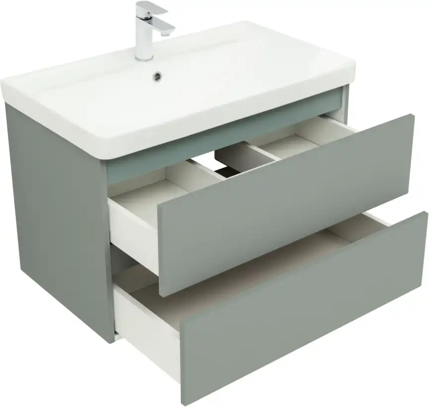 Тумба под раковину Aquanet Вега 2.0 80 мисти грин, подвесная, 337961 фото 4