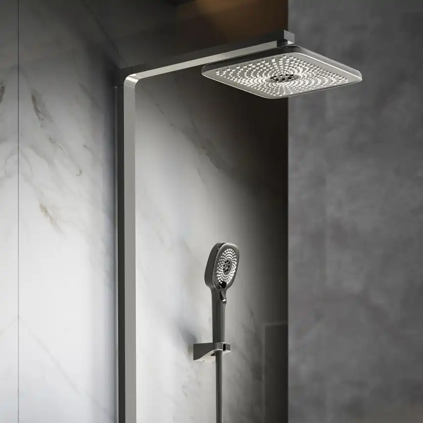 Душевая система  Vincea Inspire VSFS-3I13TGM VSFS-3I13TGM  с термостатом, вороненная сталь фото 2