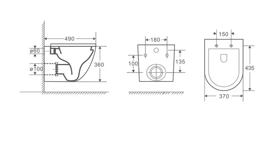 Подвесной унитаз Grossman GR-4455SQ безободковый, смыв торнадо, Белый глянцевый фото 8