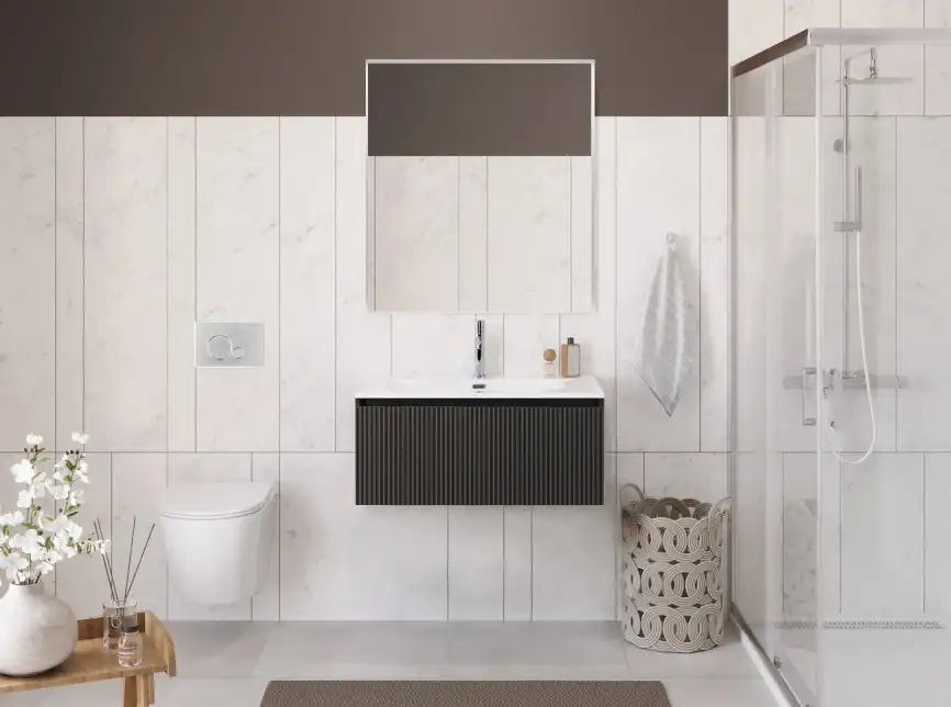 Тумба под раковину BelBagno UNO-800-1C-SO-GSO подвесная, Темно-Серый Матовый фото 10